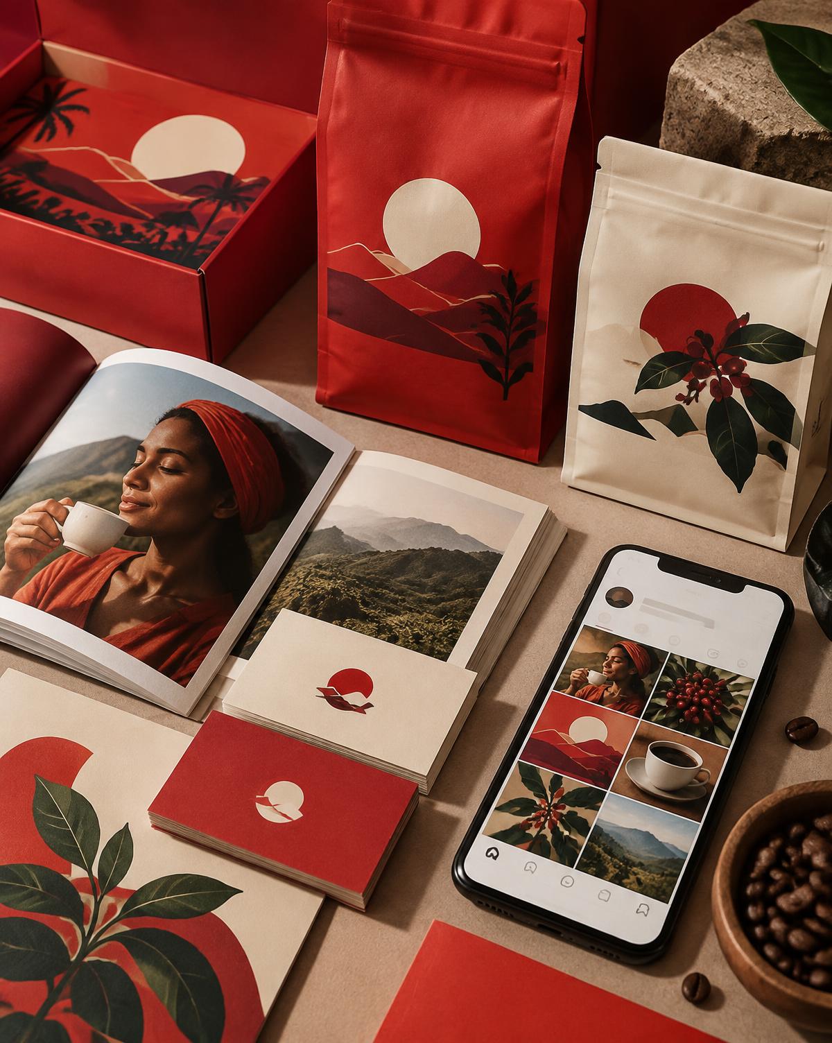 Projeto conceitual de identidade visual aplicado em embalagens e redes sociais